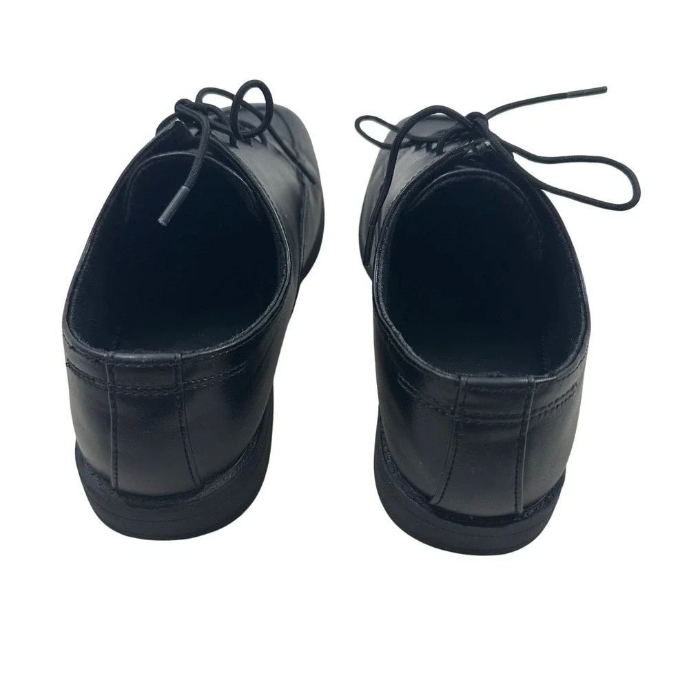 Sonoma Boys Alexander Black Square Toe Lace Up Dress Shoes Memory Foam Size 7 M